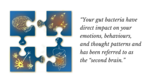 -“Your gut bacterias have direct impact on your emotions, behaviours, and thought patterns and has been referred to as the “second brain.” pic 2 - gut-brain